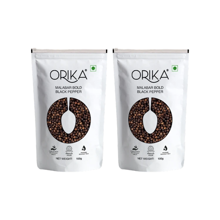 Orika Bold Black Pepper / Seeds (Milagu) - Pack of 2 (Kappu Menasu)