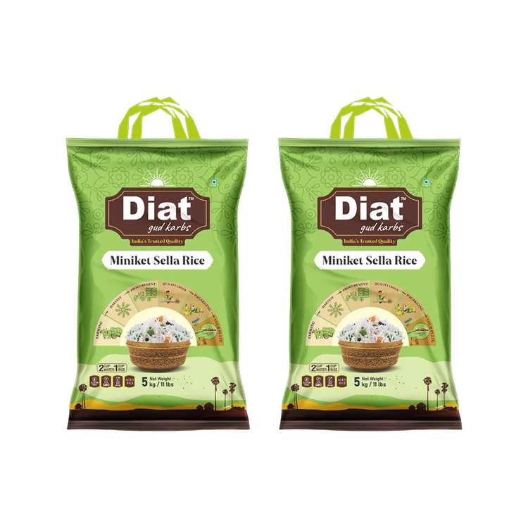 Diat Premium Bengal Miniket Rice (Medium Grain) - Pack of 2 (Miniket Akki)