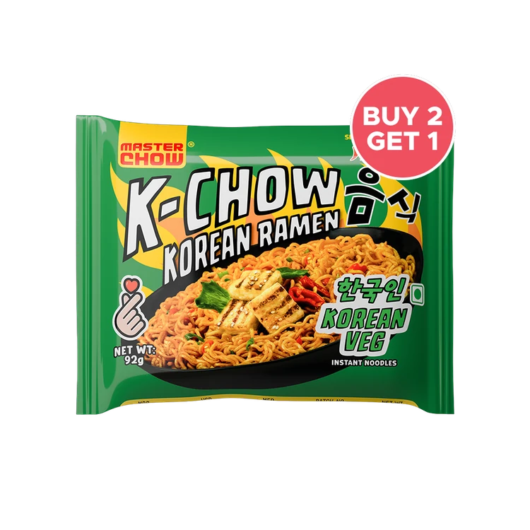 MasterChow K-chow Korean Ramen Veg Instant Noodles - Buy 2 Get 1 Free