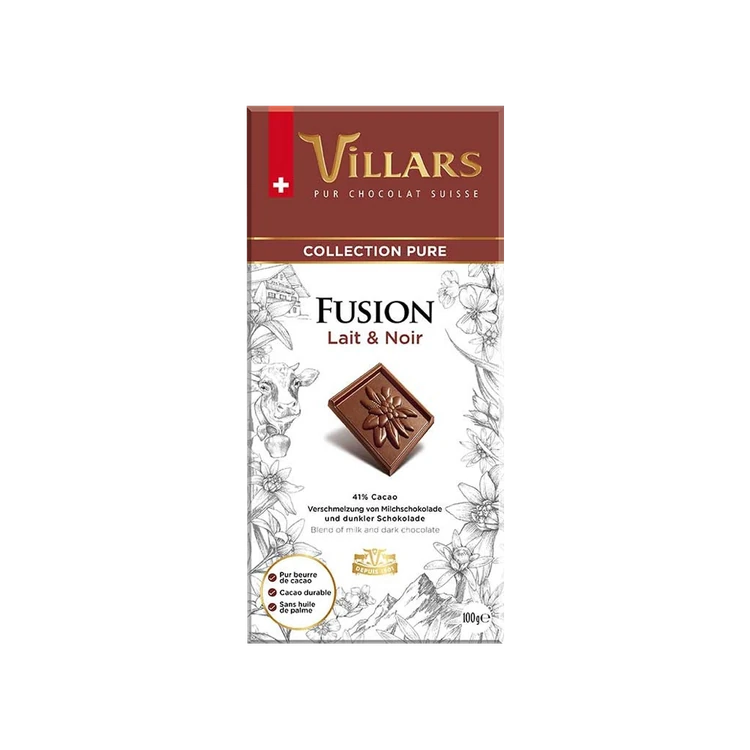 Villars Fusion Milk & Dark Chocolate Bar