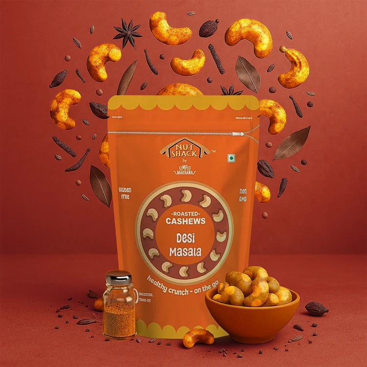 Mr. Makhana Desi Masala Roasted Flavoured Cashew