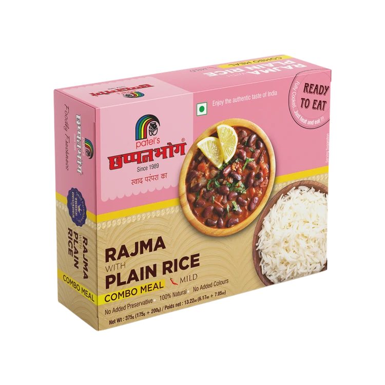 PATELS CHHAPPANBHOG Rajma with Plain Rice Ready to Eat Meal