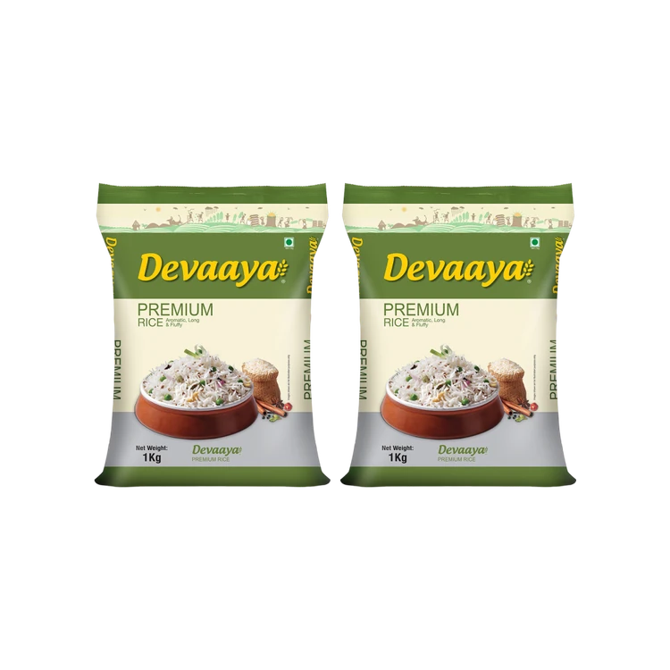 Devaaya Premium Basmati Rice (Long Grain) - Pack of 2 (Basmati Akki)