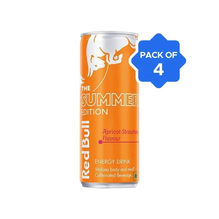 Red Bull Energy Drink The Summer Edition, Apricot-Strawberry Flavour - Pack of 4