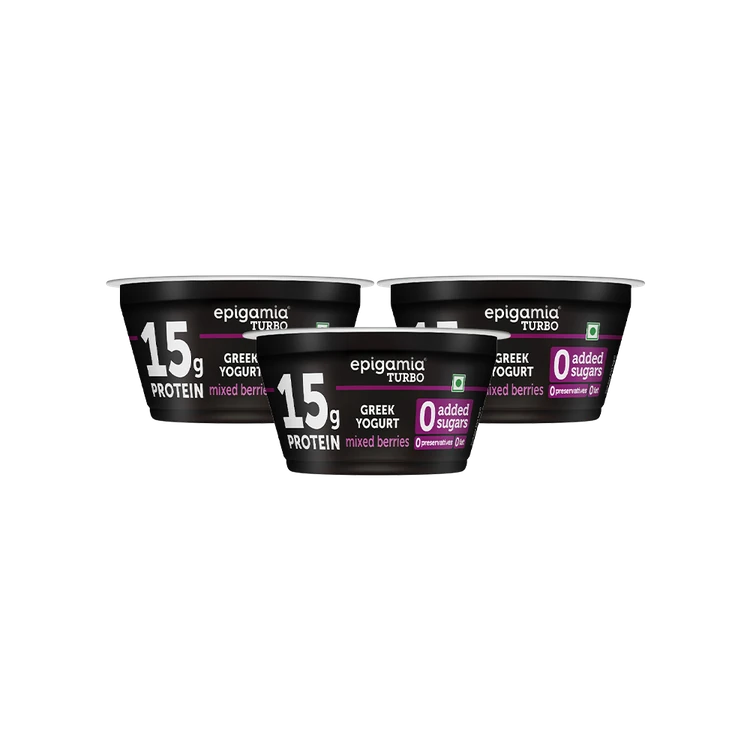 epigamia Turbo Mixed Berries Flavoured Greek Yogurt - Pack of 3