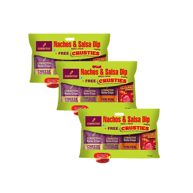 Cornitos Nachos Crisps & Dip Combo - Pack of 3