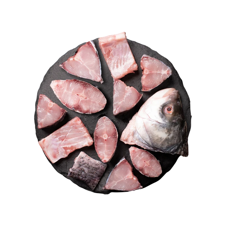 Cambay Tiger Catla Fish Bengali Cut With Head