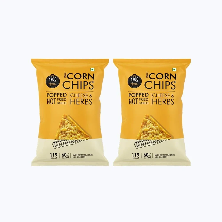 4700BC Cheese & Herbs Corn Popped Chips + - Pack of 2