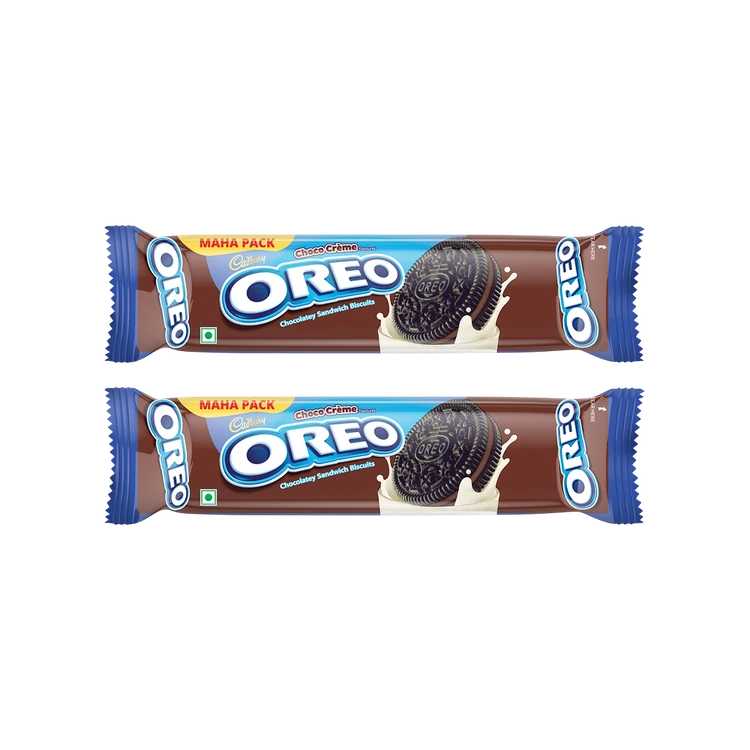 Cadbury Oreo Chocolate Flavour Sandwich Cream Biscuits - Pack of 2