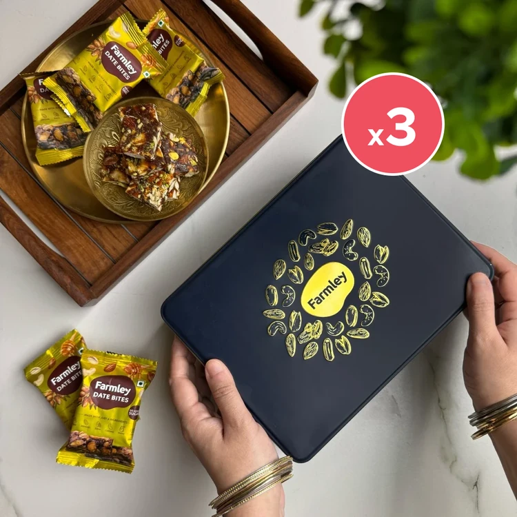 Farmley Date Bites Dry Fruits Gift Pack - Pack of 3 (Dry Fruits Udugore Pack)