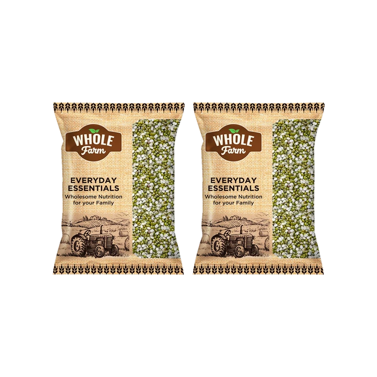 Whole Farm Premium Moong Dal (Chilka) Green - Pack of 2 (Hesaru Kalu)