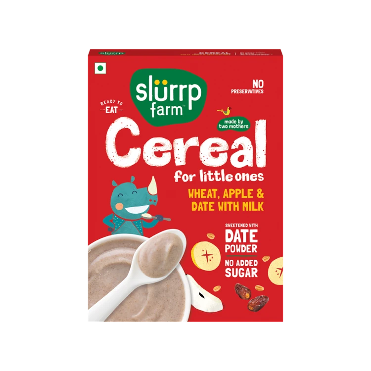 Slurrp Farm Wheat, Apple & Date Baby Cereal With Milk