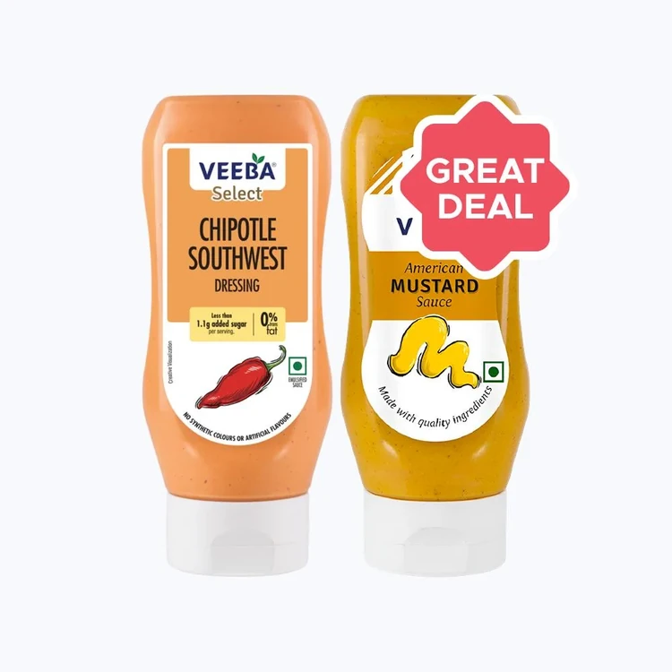 Veeba American Mustard Sauce + Veeba Chipotle Southwest Dressing Combo