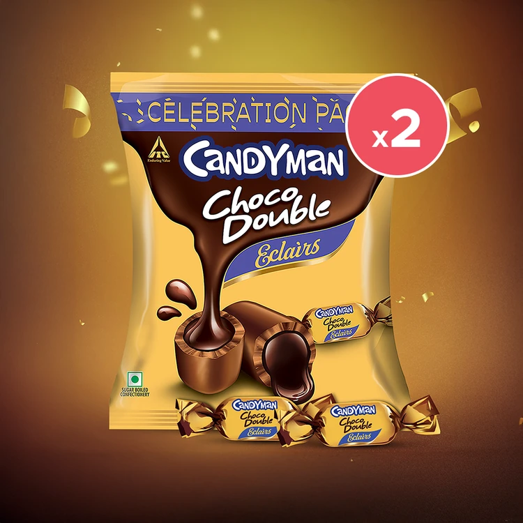 Candyman Choco Double Eclairs Candy - Pack of 2