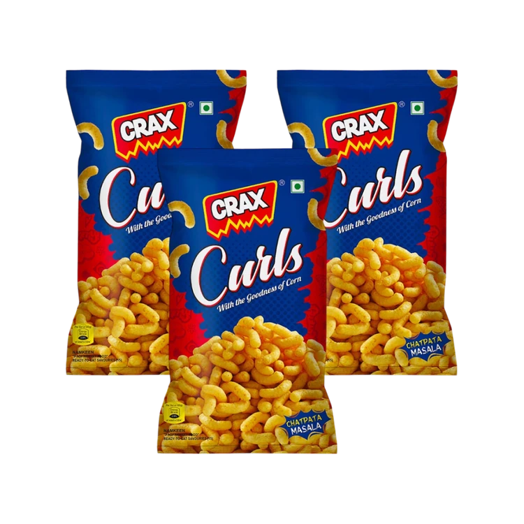 Crax Curls Chatpata Masala Puffs Snacks - Pack of 3