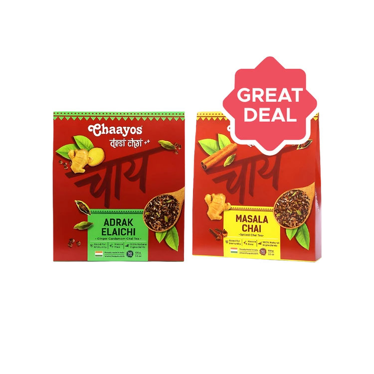 Chaayos Adrak Elaichi Tea +  Masala Tea Combo