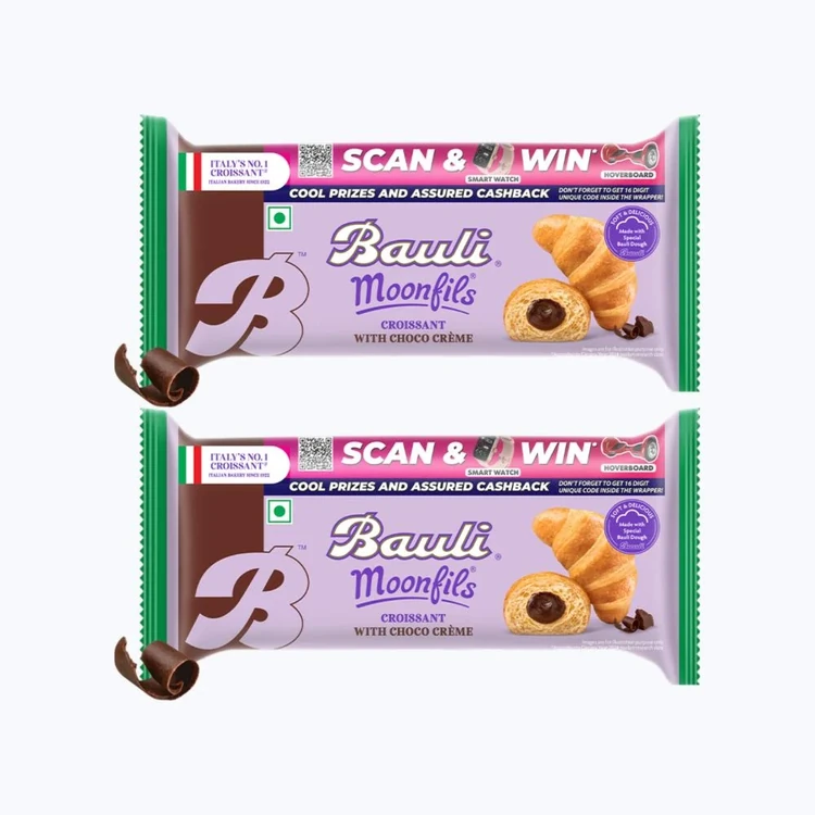 Bauli Moonfils Chocolate Crème Soft Croissant (Eggless) - Pack of 2