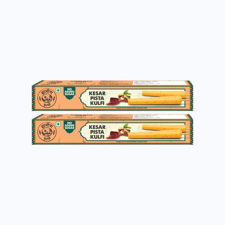 Grameen Kesar Pista Kulfi Stick (No Added Sugar) - Pack of 2