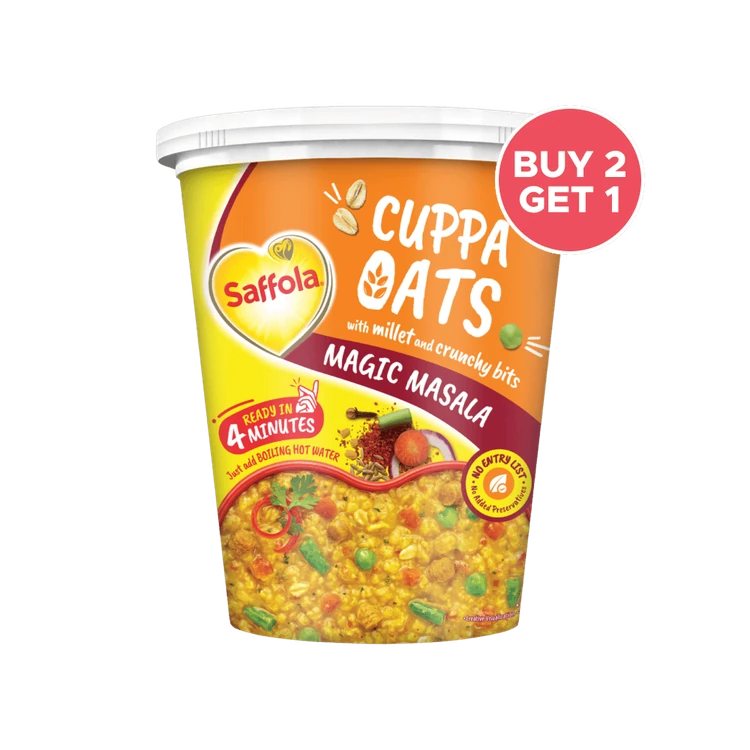 Saffola Cuppa Flavoured Oats (Magic Masala) - Buy 2 Get 1 Free