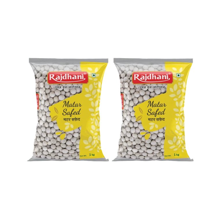 Rajdhani White Dried Peas / Safed Matar - Pack of 2 (Bili Kadle Kalu (Dry))