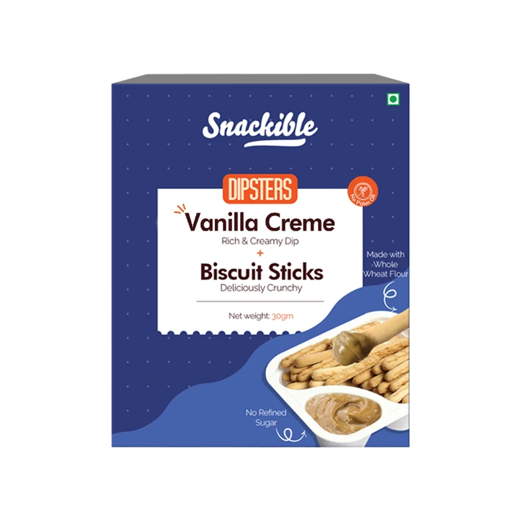 Snackible Dipsters Vanilla Creme Dip with Biscuit Sticks