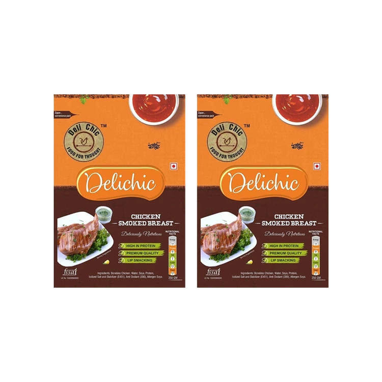 Delichic Smoked Frozen Chicken Breast - Pack of 2