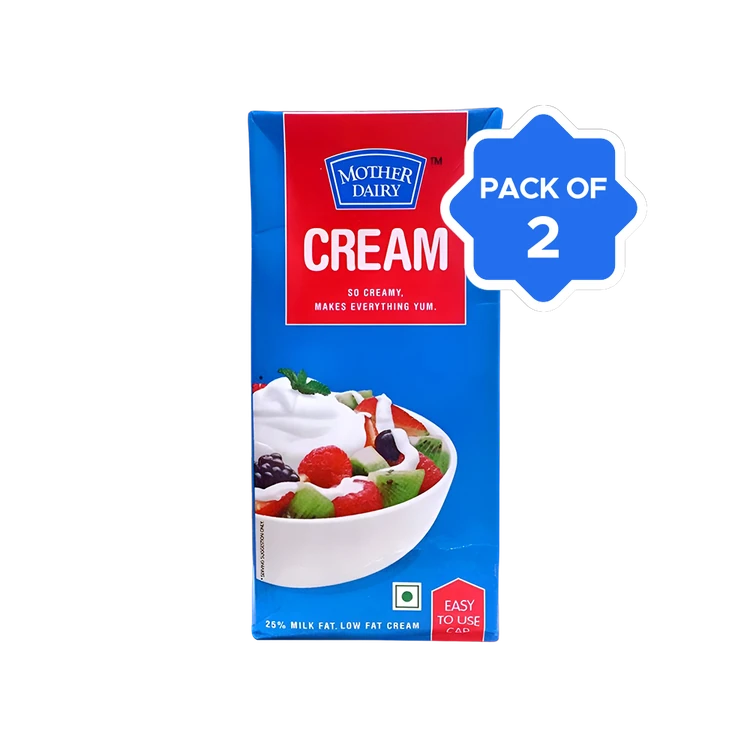 Mother Dairy Low Fat Fresh Cream - Pack of 2