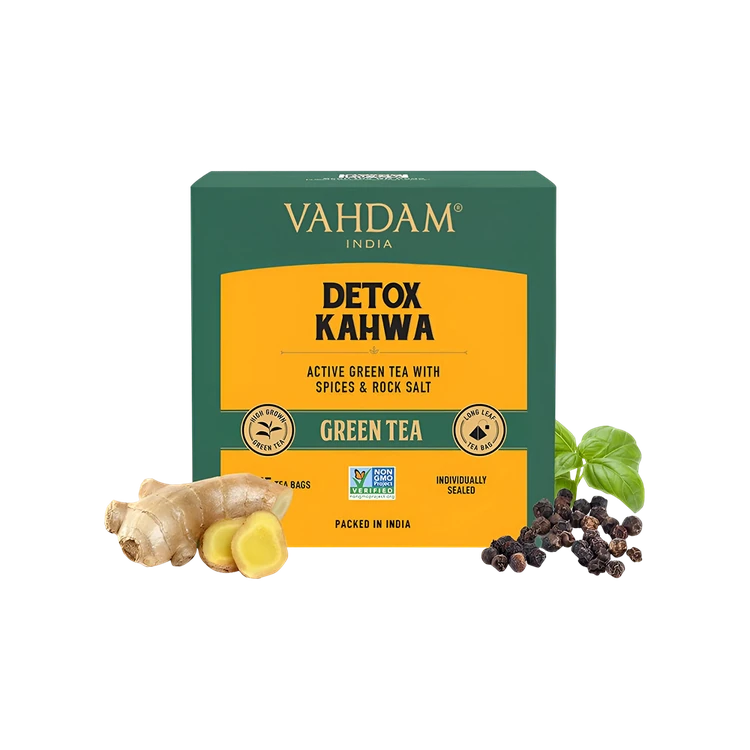 Vahdam Detox Kahwa Green Tea Bags