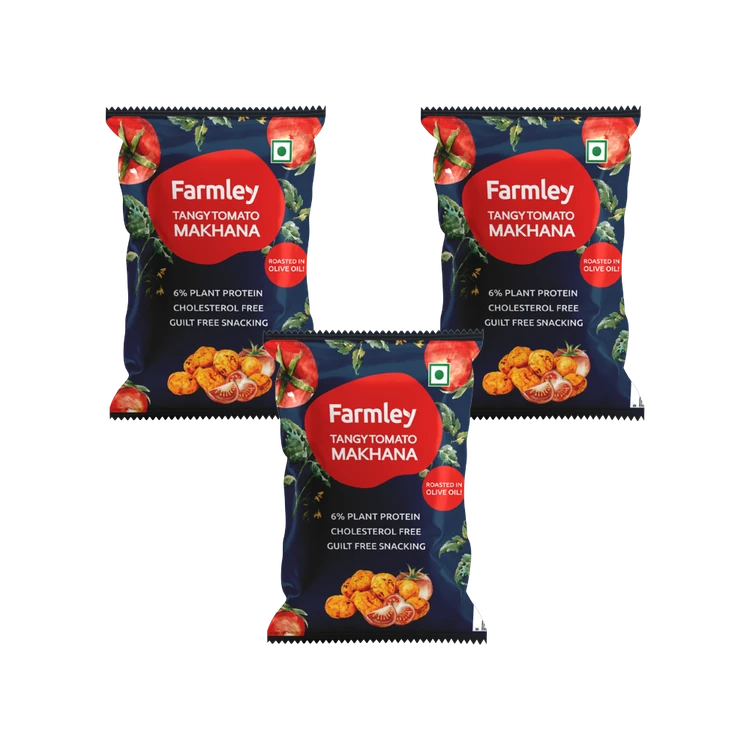 Farmley Tangy Tomato Flavoured Makhana Roasted In Olive Oil - Pack of 3