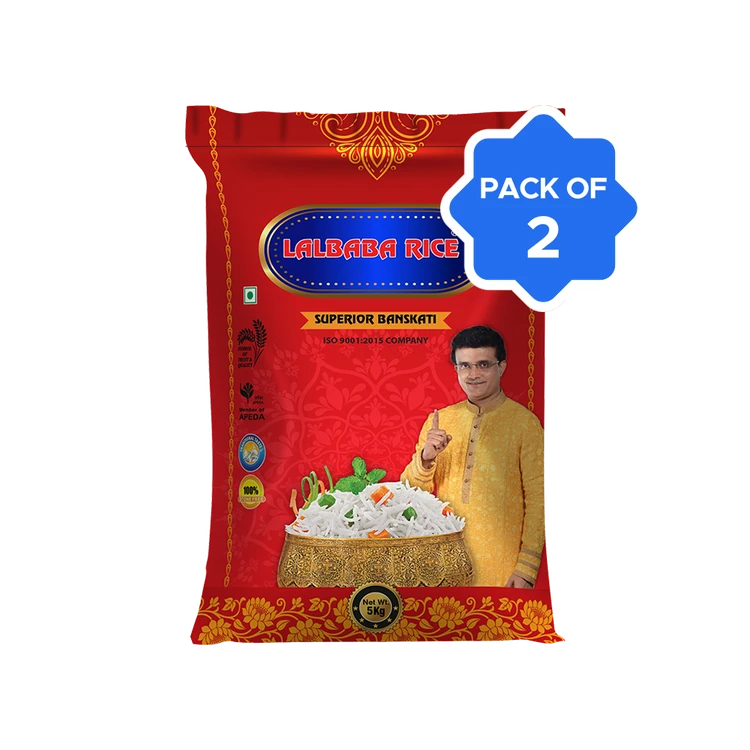 Lalbaba Superior Banskati Rice (Long Grain) - Pack of 2 (Banskati Akki)