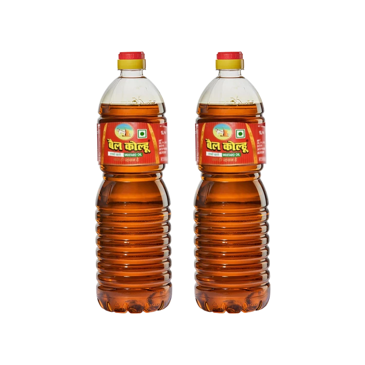Bail Kolhu Kachi Ghani Mustard Oil - Pack of 2 (Sasive Enne)
