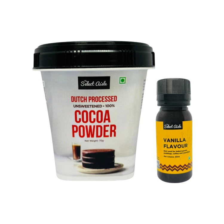 The Select Aisle Vanilla Flavour Essence +  Dutch Processed Cocoa Powder Combo