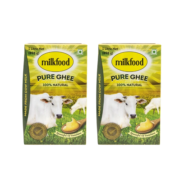 Milkfood Pure Cow Ghee - Pack of 2 (Hasuvina Tuppa)
