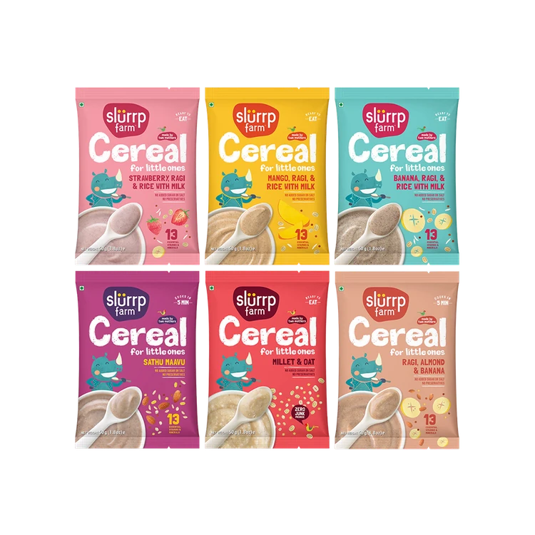 Slurrp Farm Kids Cereal Trial Packs - No Sugar