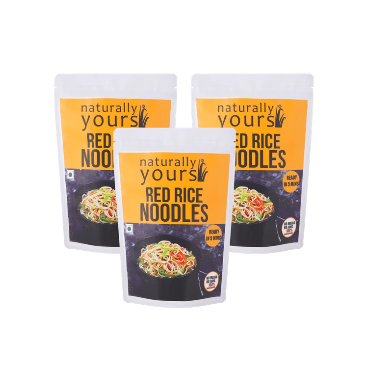 Naturally Yours Red Rice No Onion No Garlic Noodles - Pack of 3