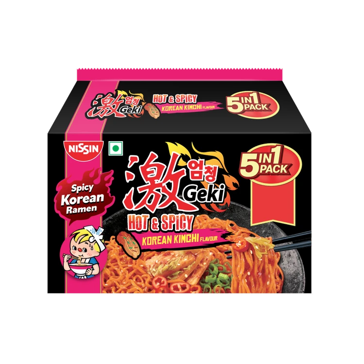 Nissin Geki Hot & Spicy Korean Kimchi Flavoured Instant Noodles
