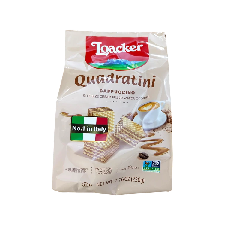 Loacker Quadratini Cappuccino Wafer Cookies