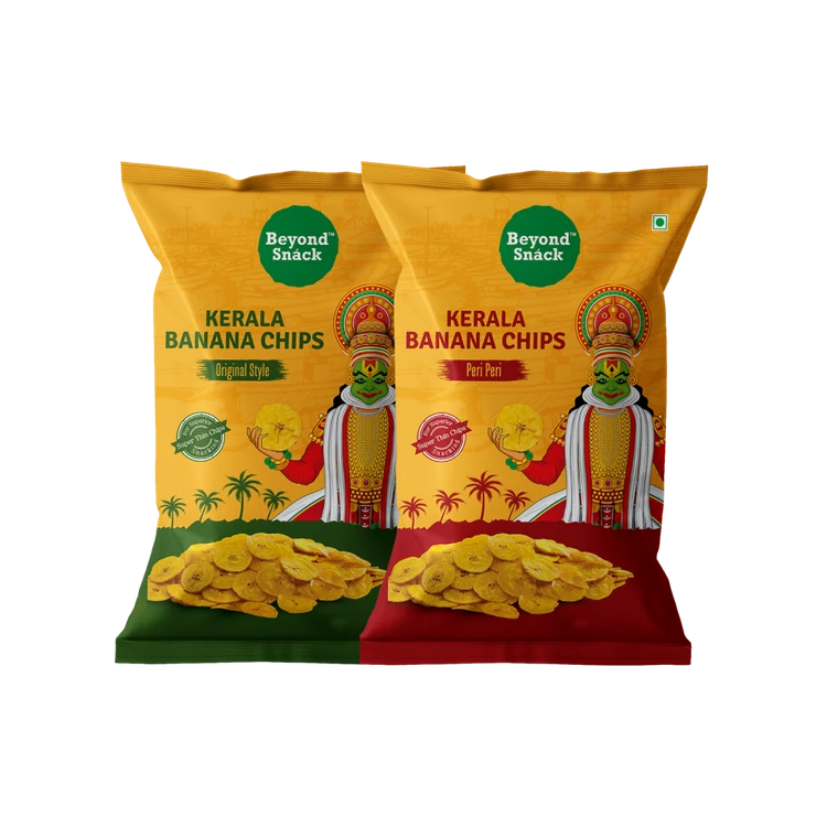 Beyond Snack Kerala Original Style Banana Chips + Beyond Snack Kerala Peri Peri Banana Chips Combo