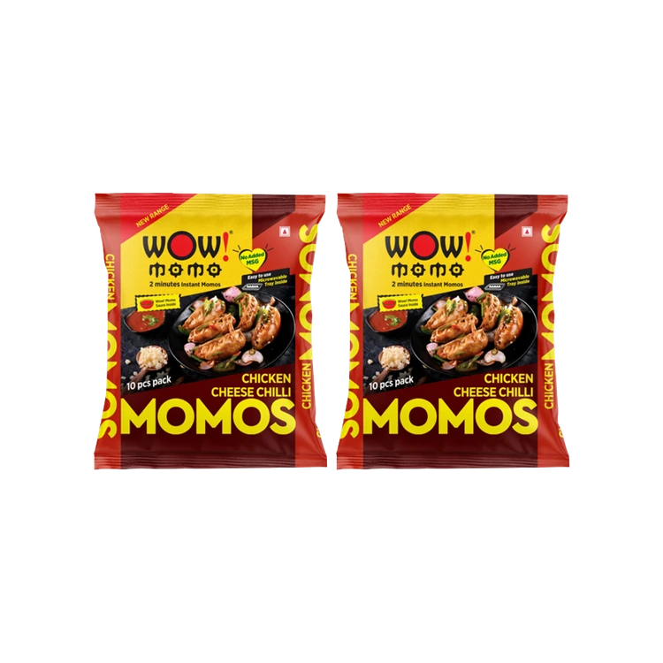 Wow! Momo Chicken Cheese Chilli Momos - Pack of 2