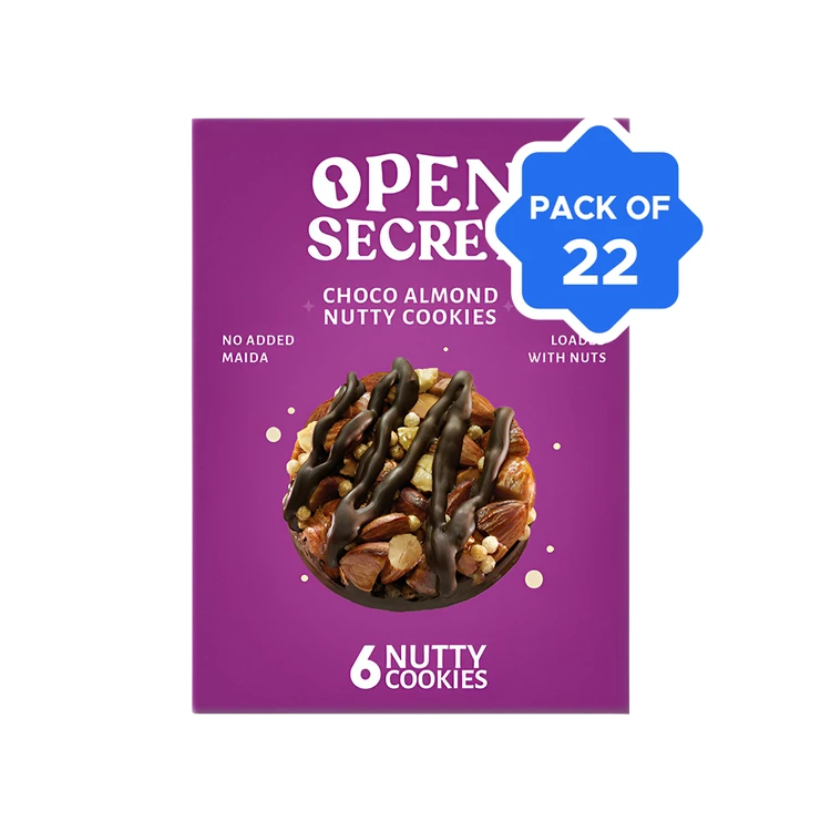 Open Secret Zero Maida Chocolate Almond Protein Cookies - Pack of 22