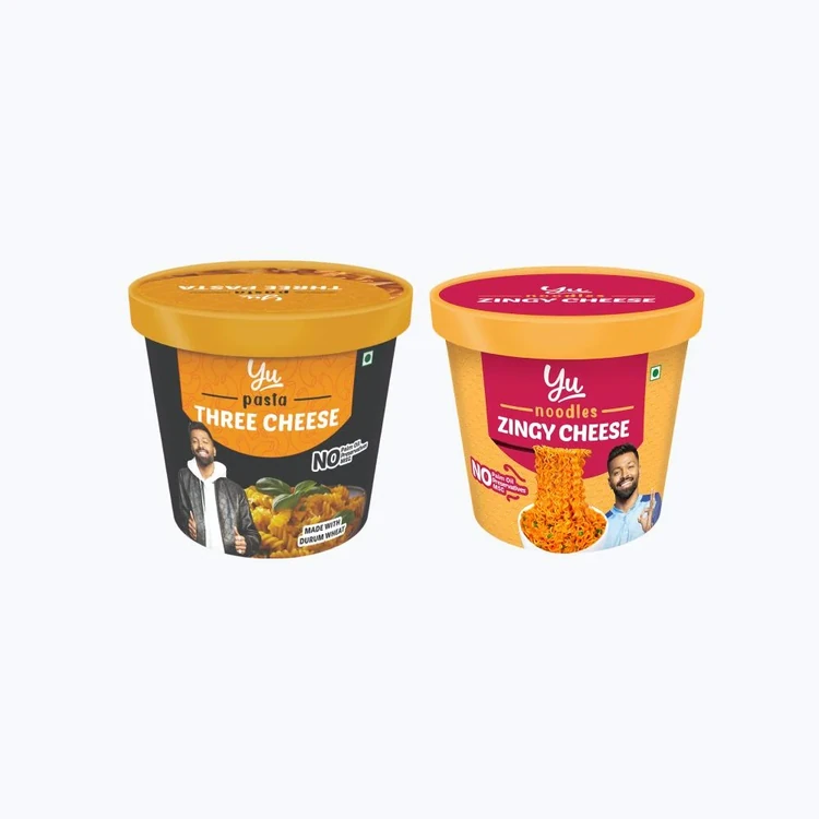 Yu Zingy Cheese Instant Cup Noodles +  Three Cheese Instant Pasta Cup Combo