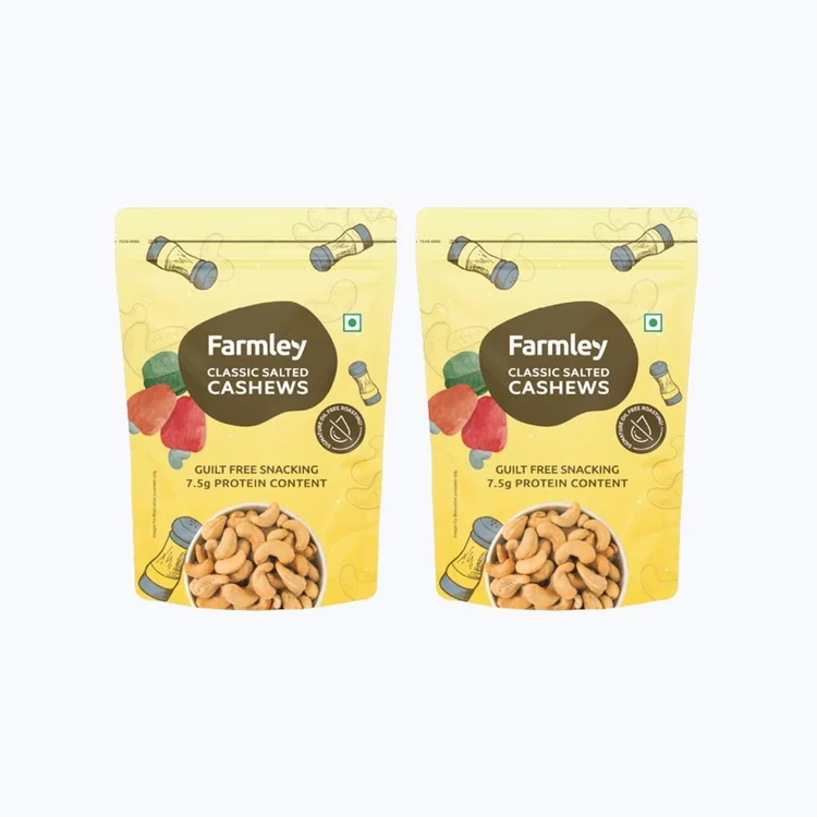 Farmley Classic Salted & Roasted Flavoured Cashew - Pack of 2 (Flavoured Godambi)