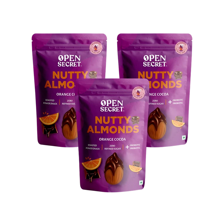 Open Secret Flavoured Almonds - Sweet Orange Cocoa - Pack of 3
