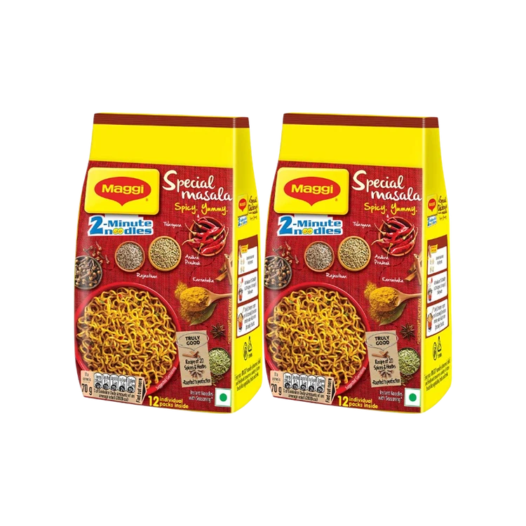Maggi Special Masala Spicy Instant Noodles - Pack of 12 - Pack of 2