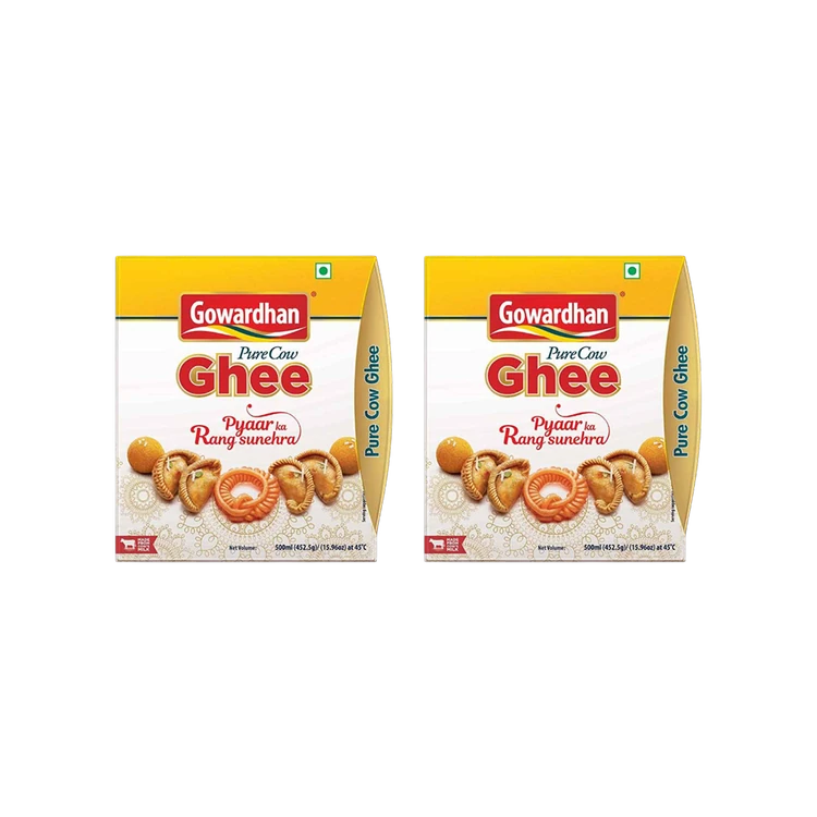 Gowardhan Pure Cow Ghee - Pack of 2 (Hasuvina Tuppa)