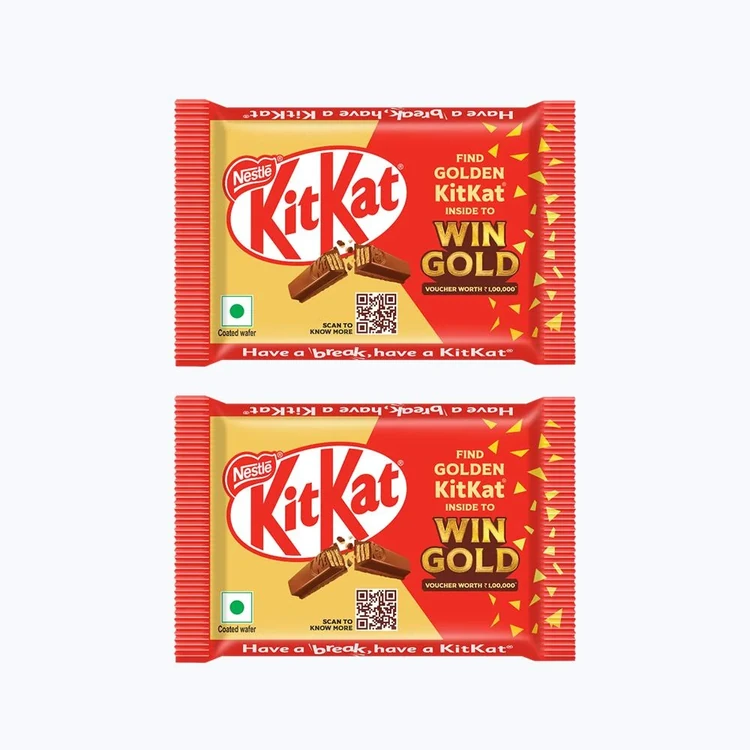 Nestle KitKat 4 Fingers Choco Coated Wafer Chocolate - Pack of 2