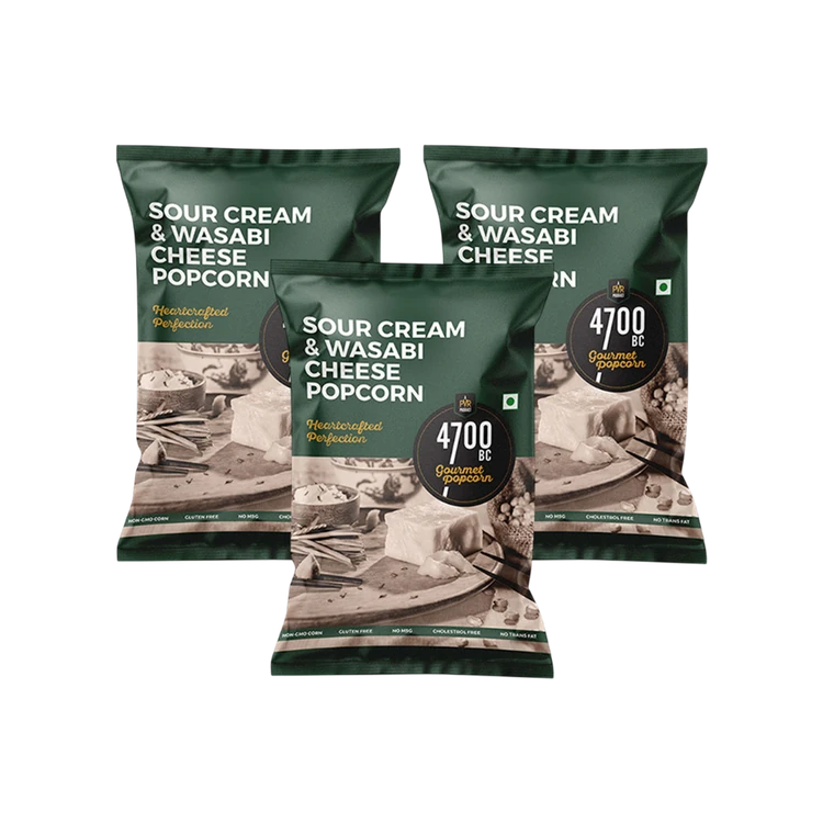 4700BC Sour Cream & Wasabi Cheese Popcorn - Pack of 3