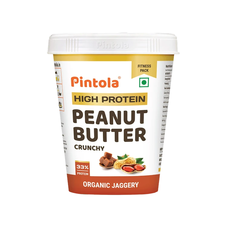 Pintola High Protein Organic Jaggery Crunchy Peanut Butter