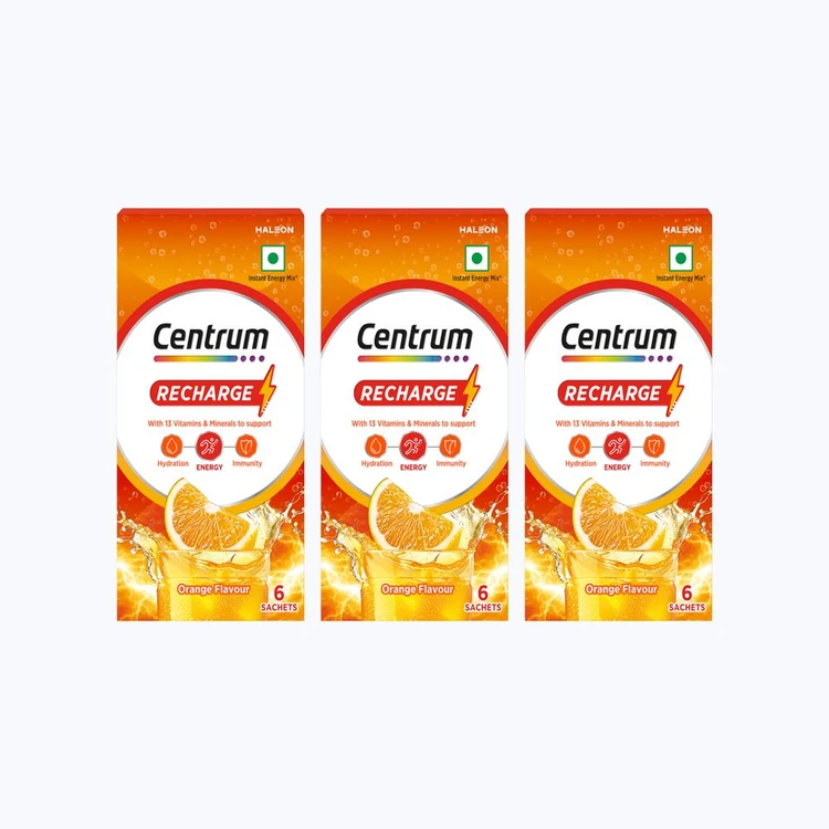Centrum Recharge Multivitamin Powder Energy Drink Mix - Pack of 3