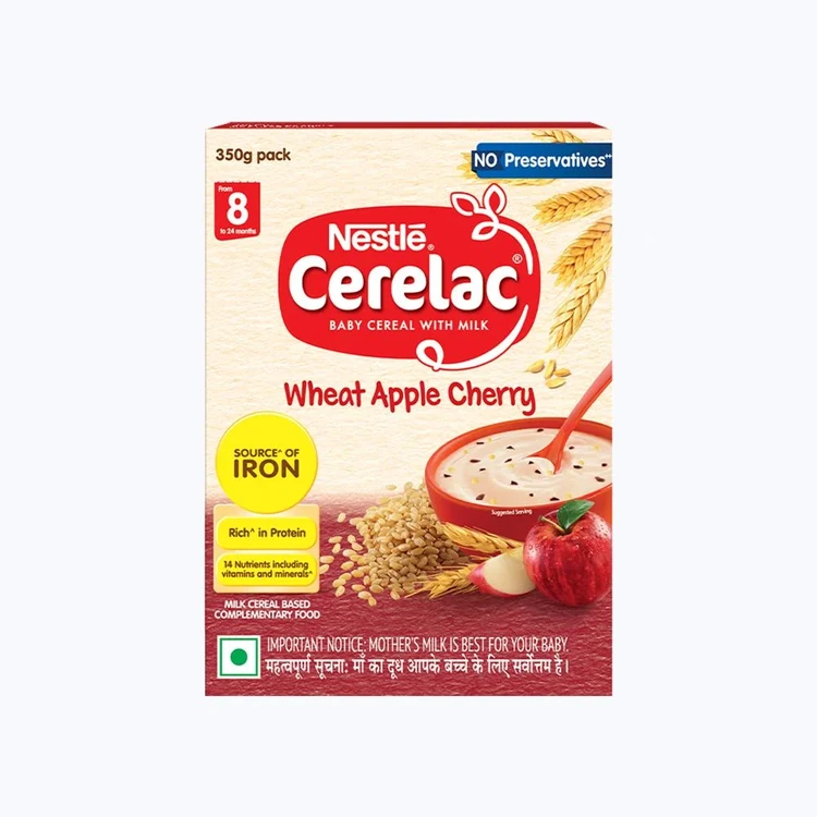 Nestle Cerelac Wheat Apple Cherry Baby Cereal (8-24 Months)